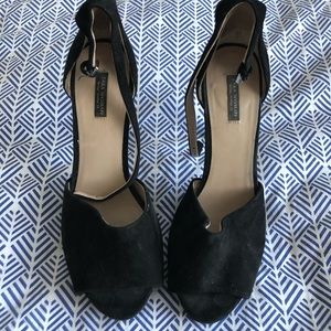 Zara black suede heels - super comfortable!
